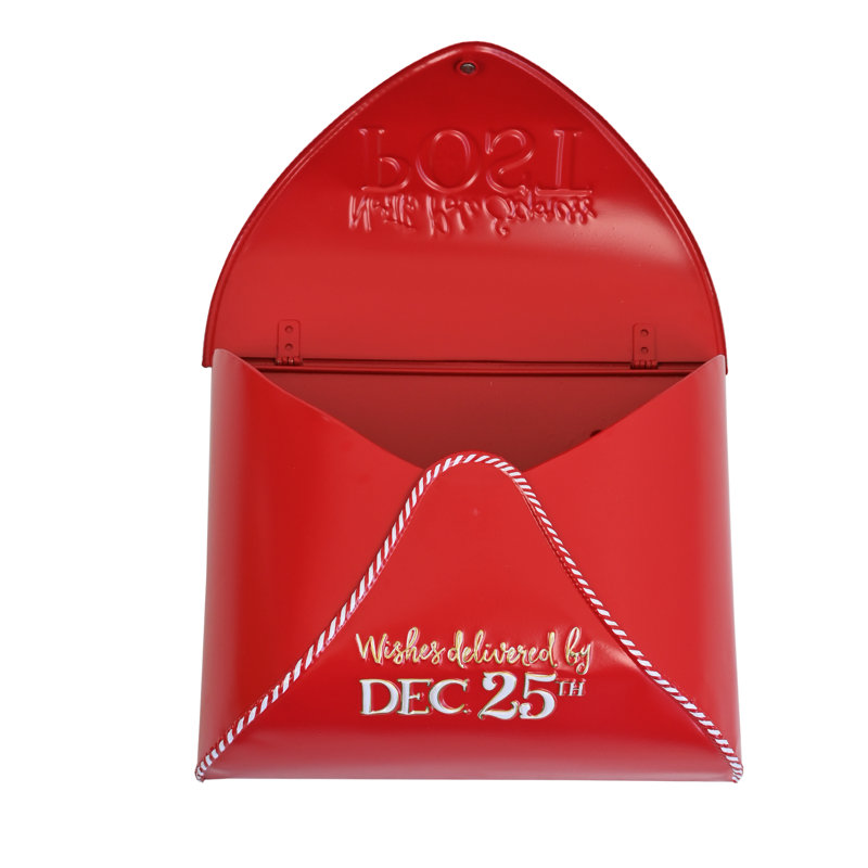 Santa Mailbox - Letters to Santa Mailboxes,Red Wall Mount Letter Box for Outdoor Christmas Decoration