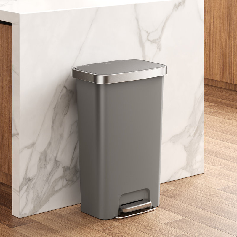 Poubelle de cuisine en plastique 45L / 11,9 gallons Hana, Gray