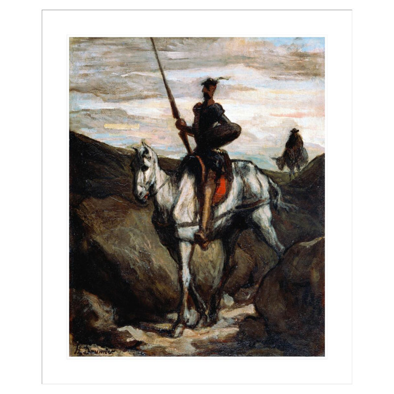 Don Quichotte dans les montagnes par Honoré Daumier, impression giclée encadrée, H 39,96 po x l 33,5 po