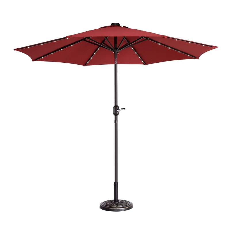 274.32cm Lighted Tilt Market Parasol, Red