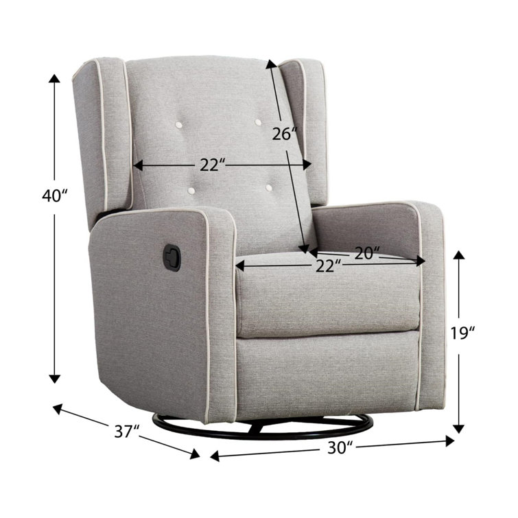 Manual Glider Recliner Swivel Rocking Chair with Lumbar Pillow Cup Holders Latitude Run