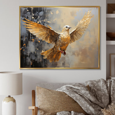 Golden Dove Grace - reproduction d'art murale colombe