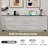 Farmhouse Wood Bed Frame, with Footboard Storage Cabinets,Including Charging Stations And LED Lights，White，Queen Size-584011872-584011884