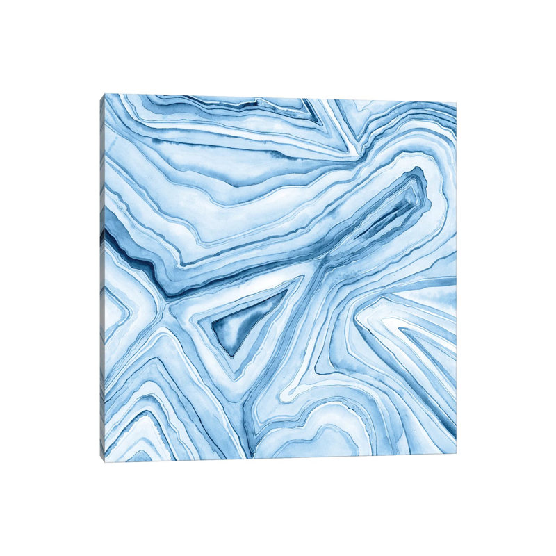 Indigo Agate Abstract I by Megan Meagher - Wrapped Canvas Painting, 30.48 cm H x 30.48 cm W