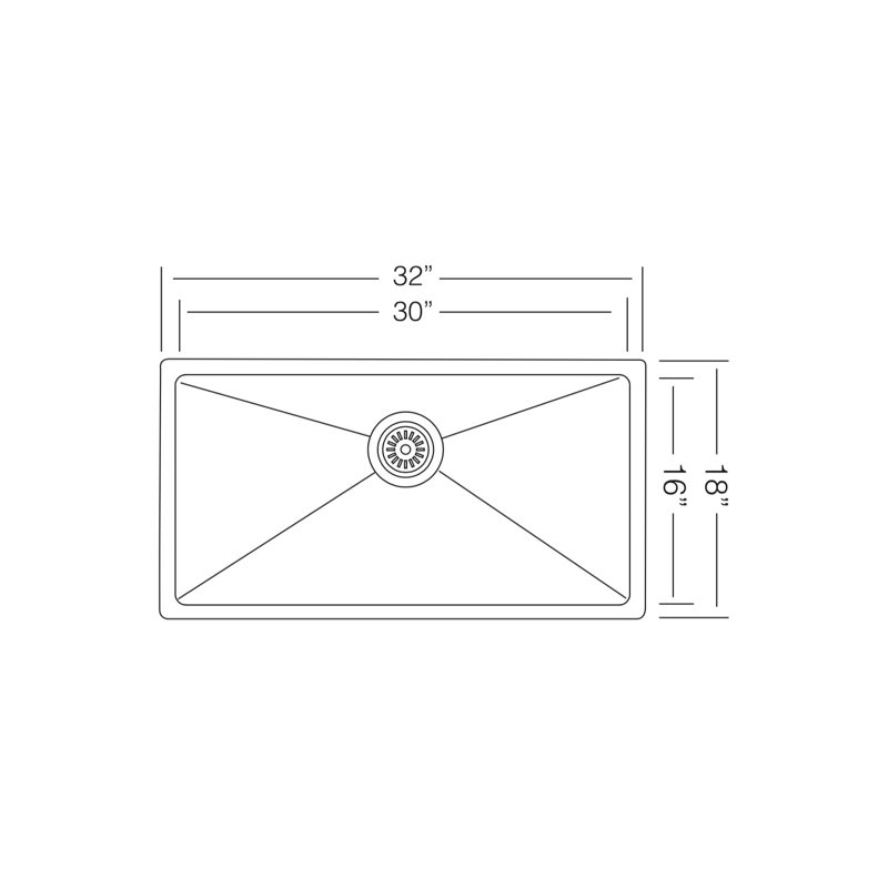 Évier de cuisine encastrable L 32 po x l 18 po