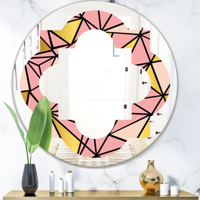 Miroir mural sans cadre triangulaire design ii pour artisanat american quadrilobe