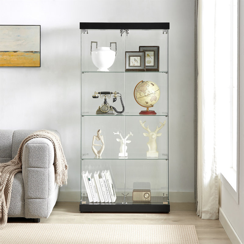 Vitrine à 4 niveaux en verre