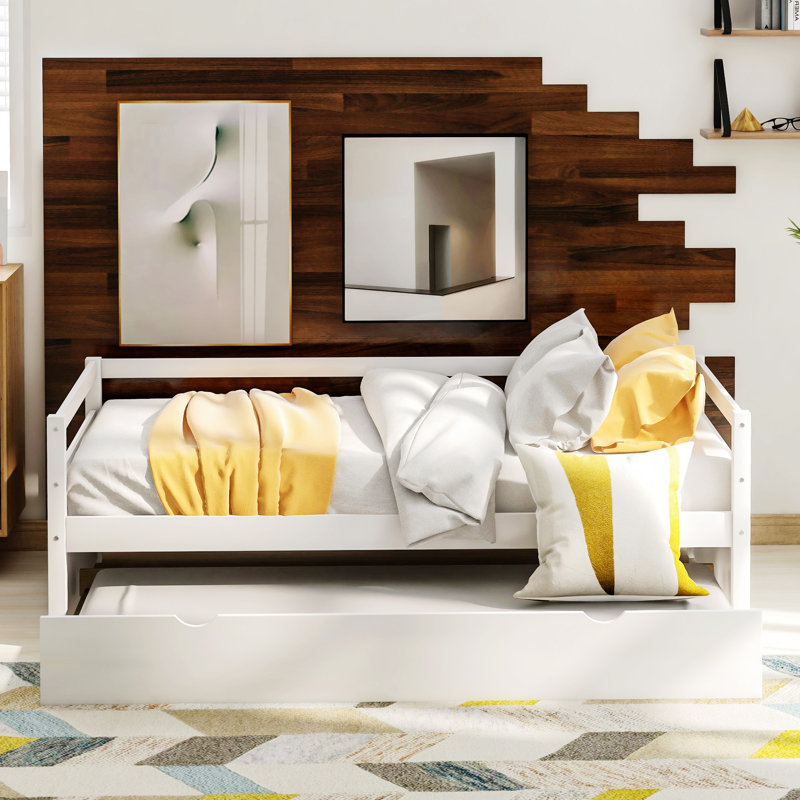 Daybed With Trundle Frame Set, White
