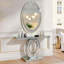 Grande console à miroir en forme d'olive avec miroir