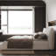 Très grand lit très tendance avec tête de lit en velours et support en bois massif avec tête de lit rembourrée de couleur crème, structure en métal-1211178092