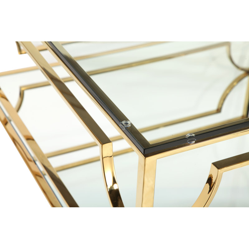 Edward Coffee Table, High Polish Gold