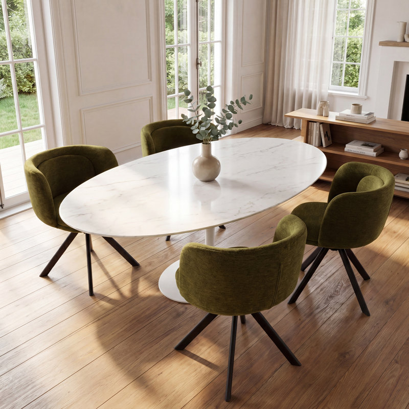 48cm H Upholstered Side Chair, Olive, 4