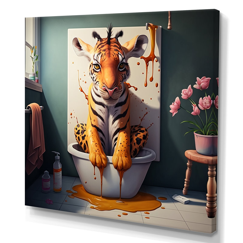 Impression sur toile tendue «Tvier in the Bath», H 24 po x l 24 po x P 1 po