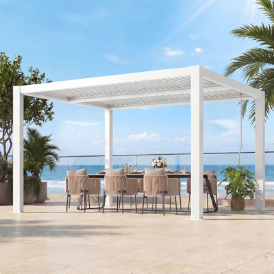 Aluminum Outdoor Pergola with Adjustable Louvre Roof