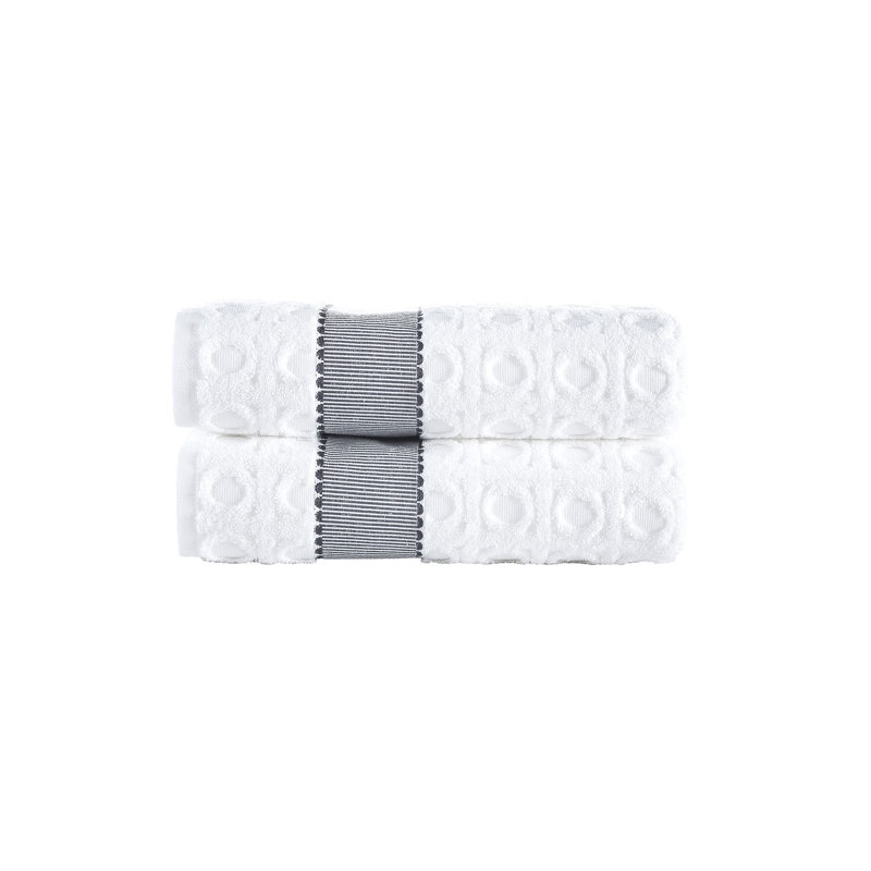 Turkish Cotton Plush Jacquard Bath Towel, White
