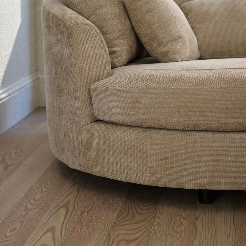 Fauteuil demi-tonneau surdimensionné 59,5 po avec roulettes, Blé