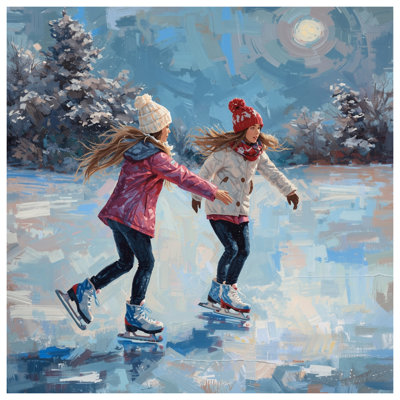 Children Ice Skating Winter Comforter