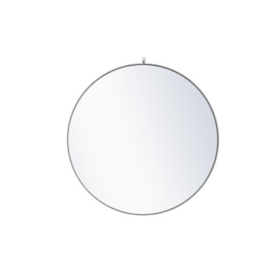 Cassie Metal/Manufactured Wood Round Wall Mirror