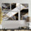 Marbre granit agate avec touches IV - art abstrait géométrique mural 4 pièces