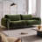 Retro Green Chenille Straight Sofa