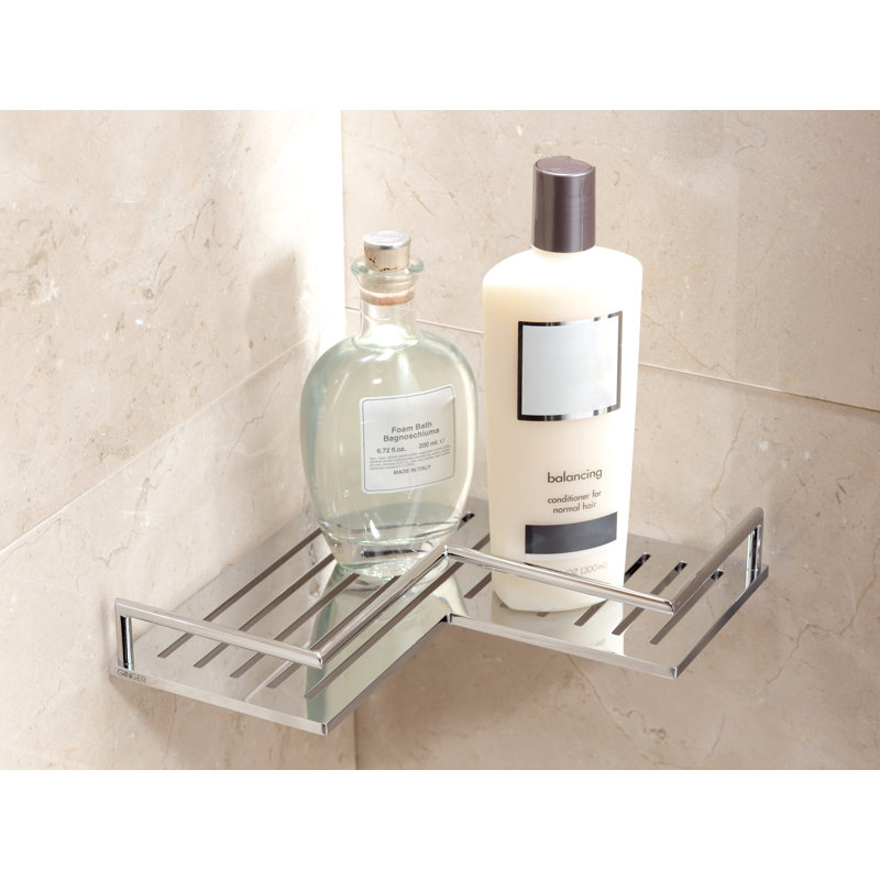 Surface Corner Shower Shelf, Polished Chrome
