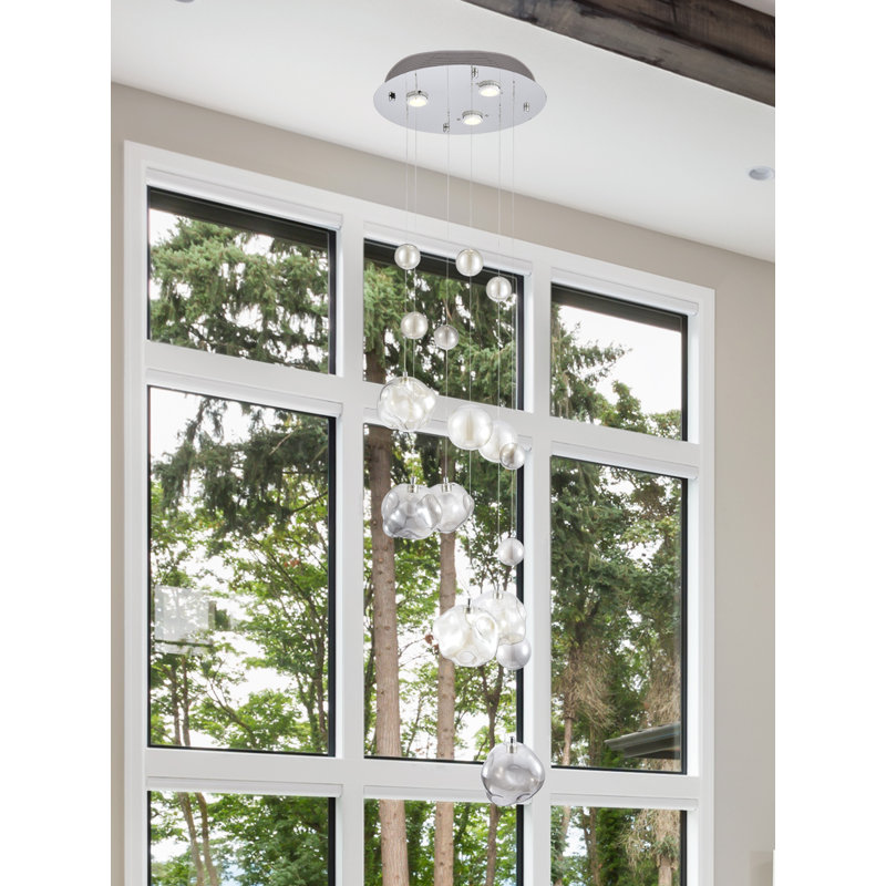 Luminaire suspendu en verre soufflé à la main Sylas