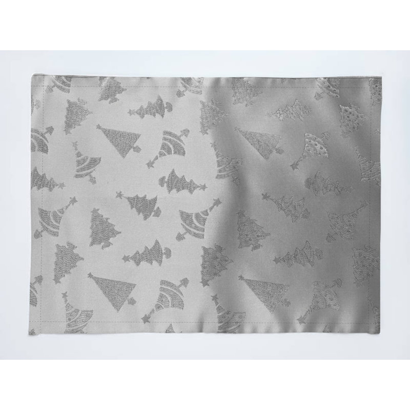 Ensemble de linge de table Mccrudden Trees Christmas, Argent