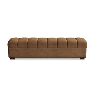 Luxury Fabric Piano Key Storage Bed Tail Bench