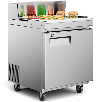 27-Inch Single-Door Commercial Prep Table Refrigerator – ETL Certified for Commercial Kitchens