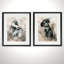 « sketchy study collie », ensemble de 2 reproductions encadrées