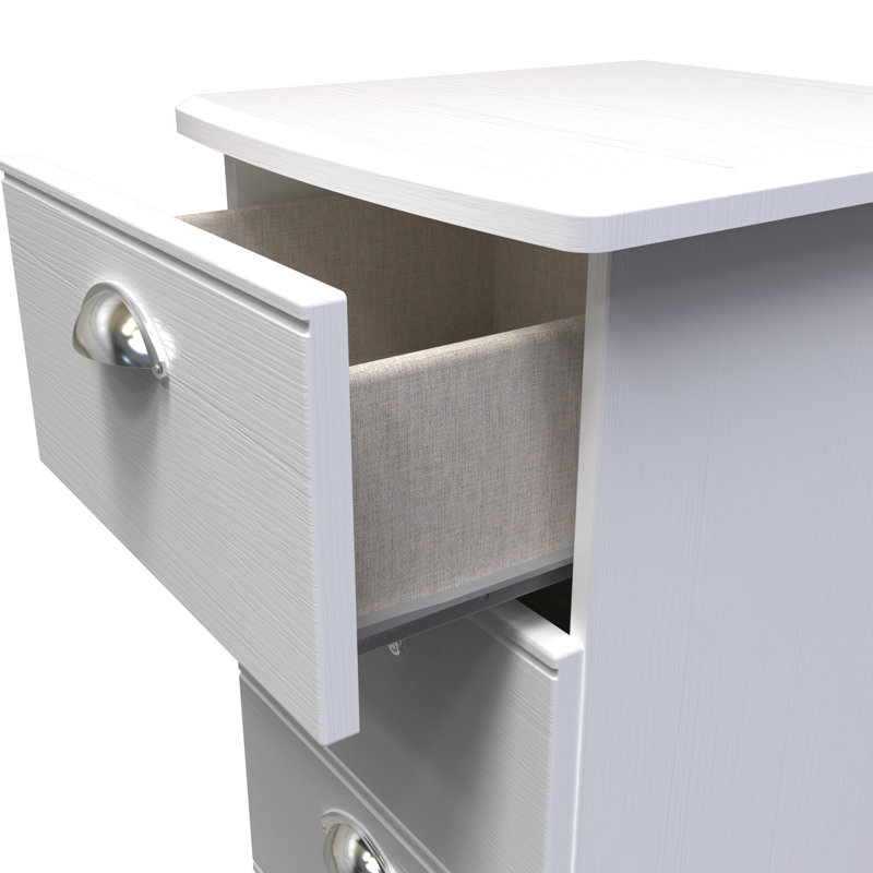 Fully Assembled Murier 4 Drawer, White Ash