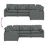  Canapé modulaire avec coussins en tissu gris foncé