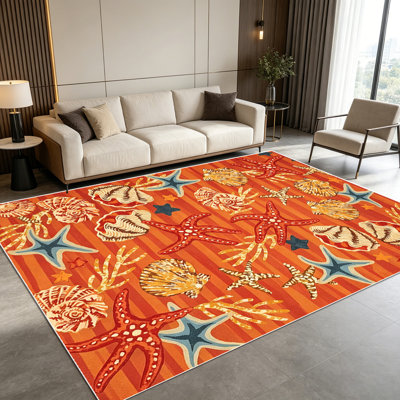 Tapis de bord de mer 1 étoile de style nautique 1 pièce pour le salon, doux et confortable, facile à entretenir, lavable à la machine, sous la table de ferme convenant à la table à manger, à la cuisine, à la chambre à coucher, au vestibule, au patio et à la cour.