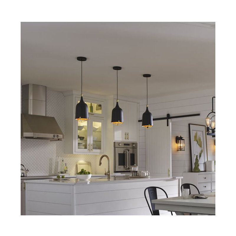 Robbs 1 - Light Single Pendant, Black, 16.75" H x 8.38" W x 8.38" D