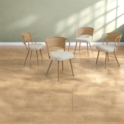 Chaises de salle à manger confortables, ensemble de ferme en métal en rotin pour la maison de cuisine