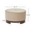 Poufs modernes, ronds, en velours, avec base en bois, repose-pieds compacts pour la maison