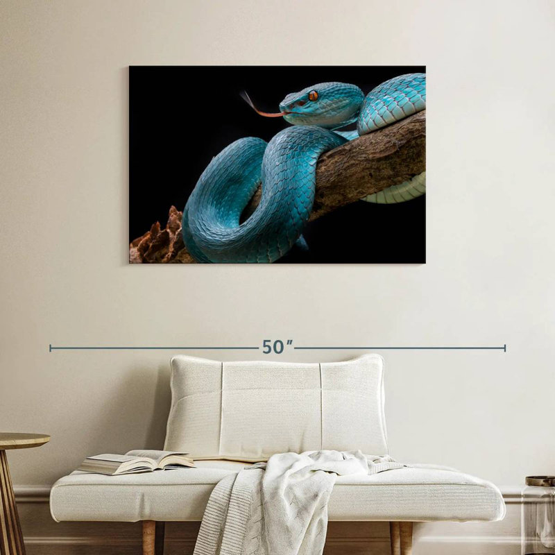 Brampt Slithering Blue Viper, 26" H x 39" W