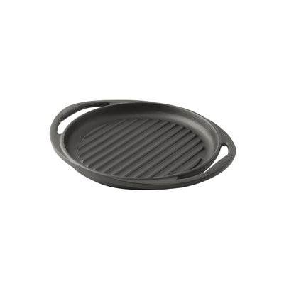Lava Cast Iron 9.45 Inch Non-stick Enameled Cast Iron Round Griddle Pan - Matte Black