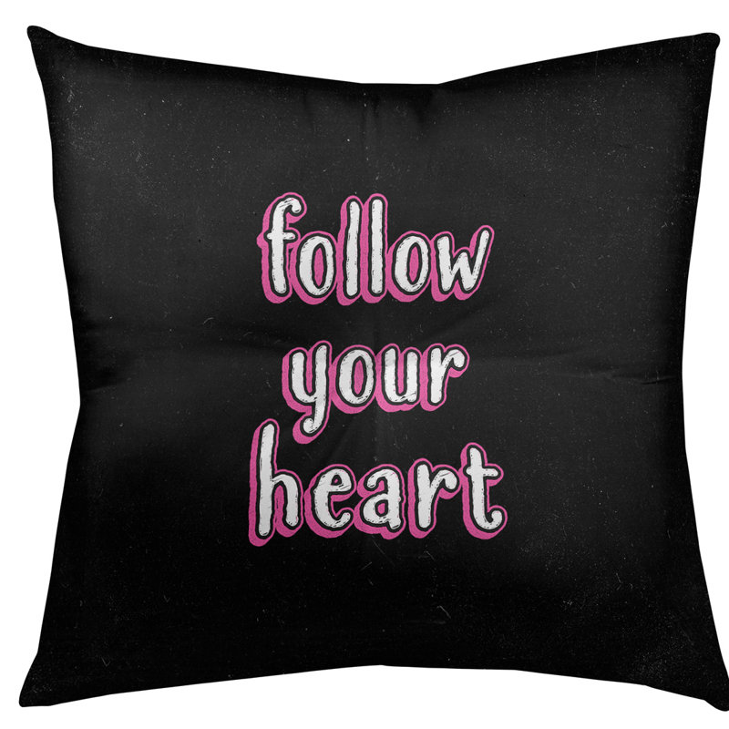 Coussin décoratif intérieur/extérieur de votre coeur, Rose, 26 po x 26 po