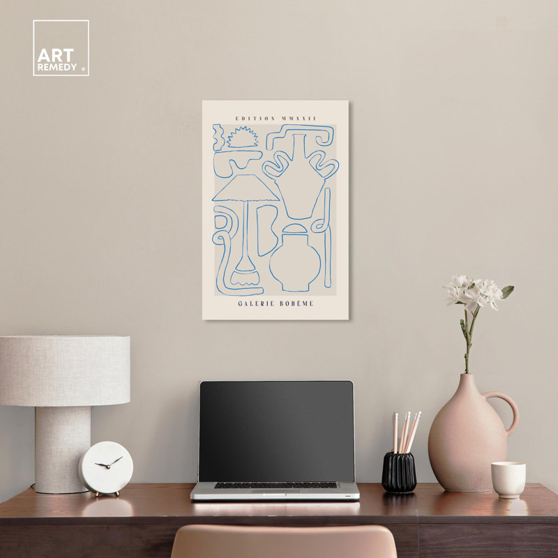Art Remedy Prehistoric Modern Lab Canvas Nude Portrait Wall Art by Art Remedy