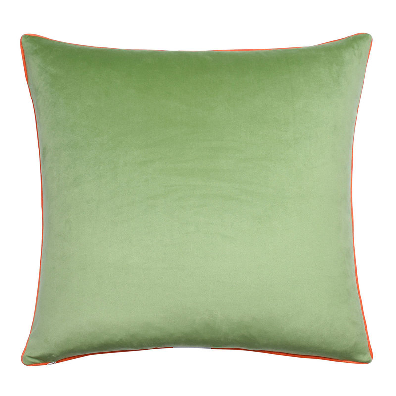24" Floral Linen and Velvet Double Sided Throw Pillow