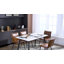 Chaise d'appoint de style campagnard moderne en cuir vieilli de 19 po de large Keava-484833888