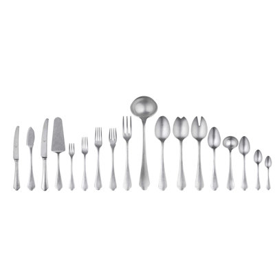 Dolce Vita Flatware Set with H/H Knives - 151 Pieces - Pewter