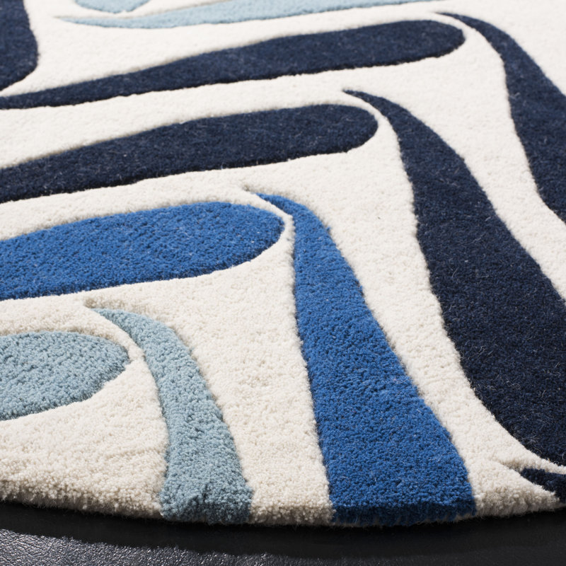 Tapis en laine et en viscose touffeté à la main Deedre, Carré 6 pi