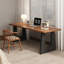 Bureau d'écriture rectangulaire en bois massif noyer-1061325377
