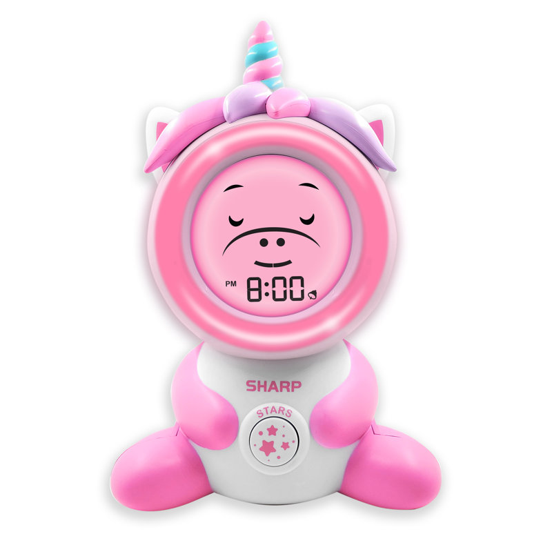 Sharp Ready to Wake Unicorn Sleep Trainer Kids Alarm Clock, Simple to Set and Use