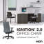 Chaise de bureau ergonomique en vinyle HON Ignition 2.0, inclinaison avancée, structure noire, noir-120151190-81753454-120151193