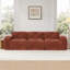 Canapé modulaire 110 po en velours désossé capitonné, éponge haute densité 32D, antidérapant, sans assemblage requis, brun rouge-239071531