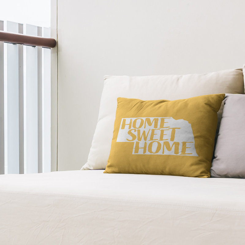 Outdoor Reversible Throw Pillow, Yellow, Nebraska