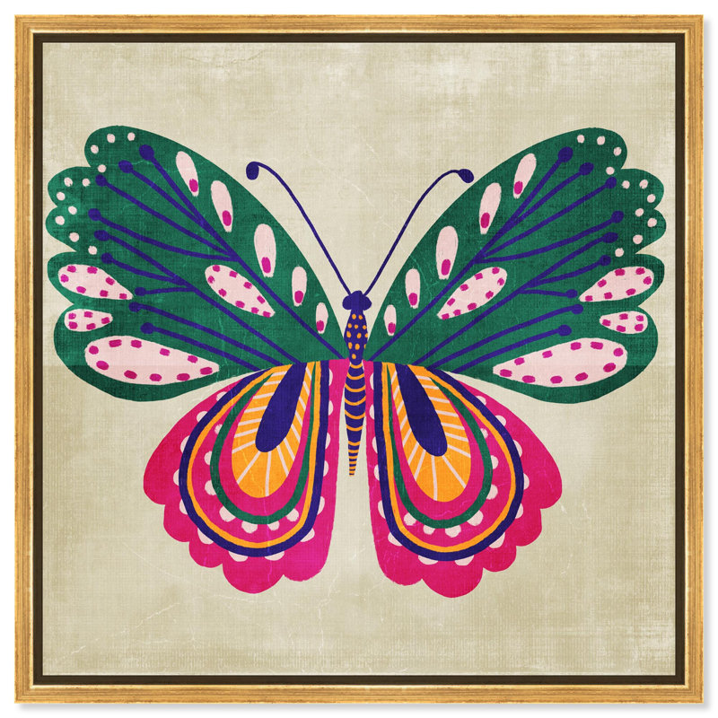 «Butterfly Wings» par Art Remedy, H 17 po x l 17 po, Cadre flottant doré